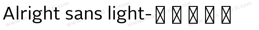 Alright sans light字体转换